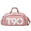 Wholesale Polyester Fashion Fitness Yoga Gym Tote Shoulder Backpack T90 Travel Duffel Bag Shoe Compartment Zipper Closure Unisex