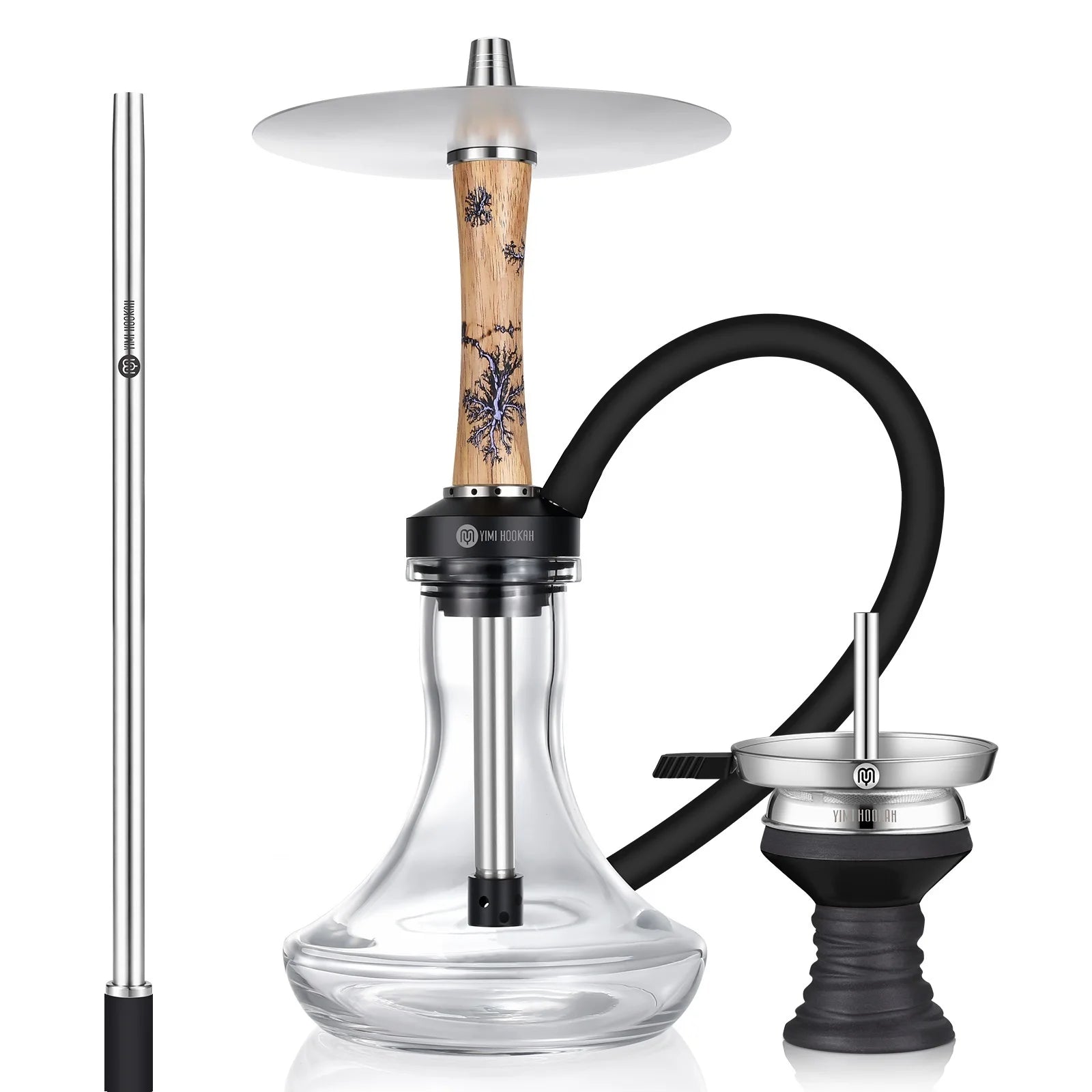 Yimi Hookah Premium Wooden Hookah Set Woodz Shisha Kit With Narguile Accessories Available in Stock