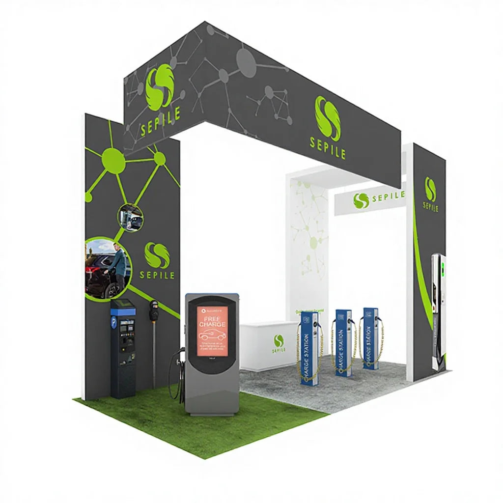 Expo Show Exhibition Stand Display Booth 10x20ft Aluminum Frame Tension Fabric