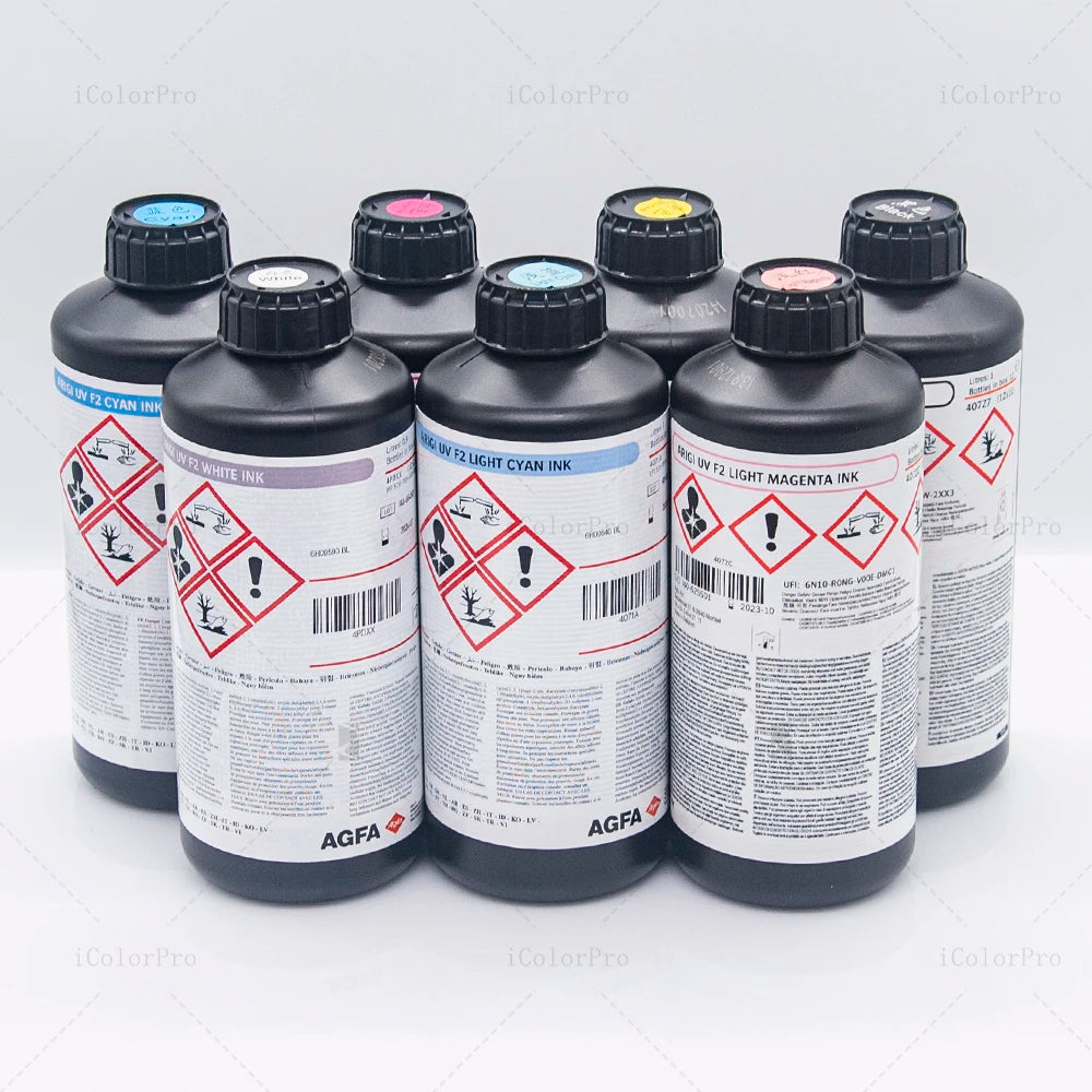 Premium AGFA F2 UV Ink for Vivid Color Output With Epson DX5 and XP600 Printheads