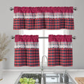 Wholesale 3-Piece Kitchen Curtains Set Rod Pocket Polyester Printed Lace Semi Blackout Short Windows Valance for Kitchen Windows