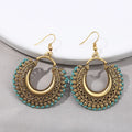 BAROCK Retro Drop Earrings for Women Geometry Tribal Gold Earring Bohemia Titanium Tongxin Fashion Jewelry