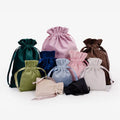 Recyclable Soft Mini Colorful Jewelry Leather Lazy Cosmetic Organza Linen Canvas Velvet Cotton Satin Embossed OEM Brand Custom