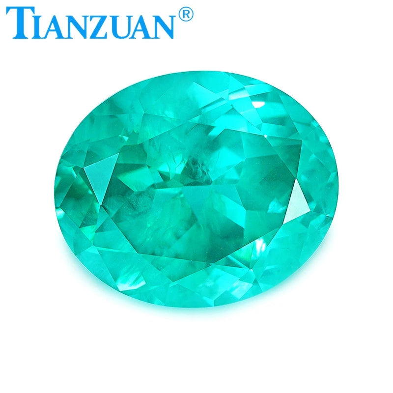 Oval Shape Lab Grown Paraiba Color Yttrium Aluminum Garnet Cultivated Tsavorite with Inclusions Gem Stone Jewelry Making YAG