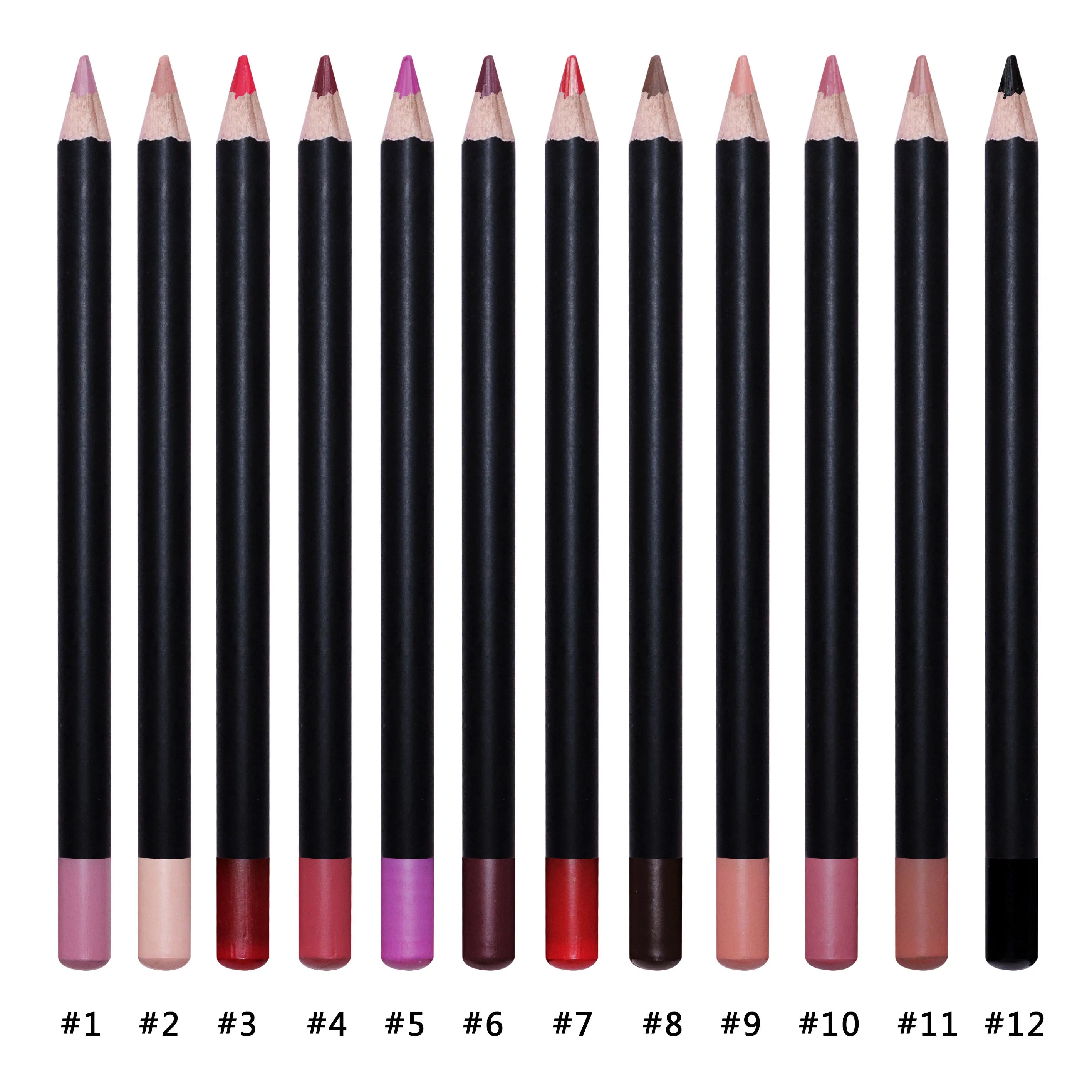 12 Color Vegan Long-lasting Waterproof Eyebrow Pencil & Lip Liner Custom Logo Private Label Mineral Makeup
