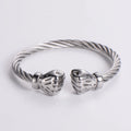 ORDRM Man Fashion Cuff Bangle Stainless Steel Boxing Fist Twisted Cable Bracelet