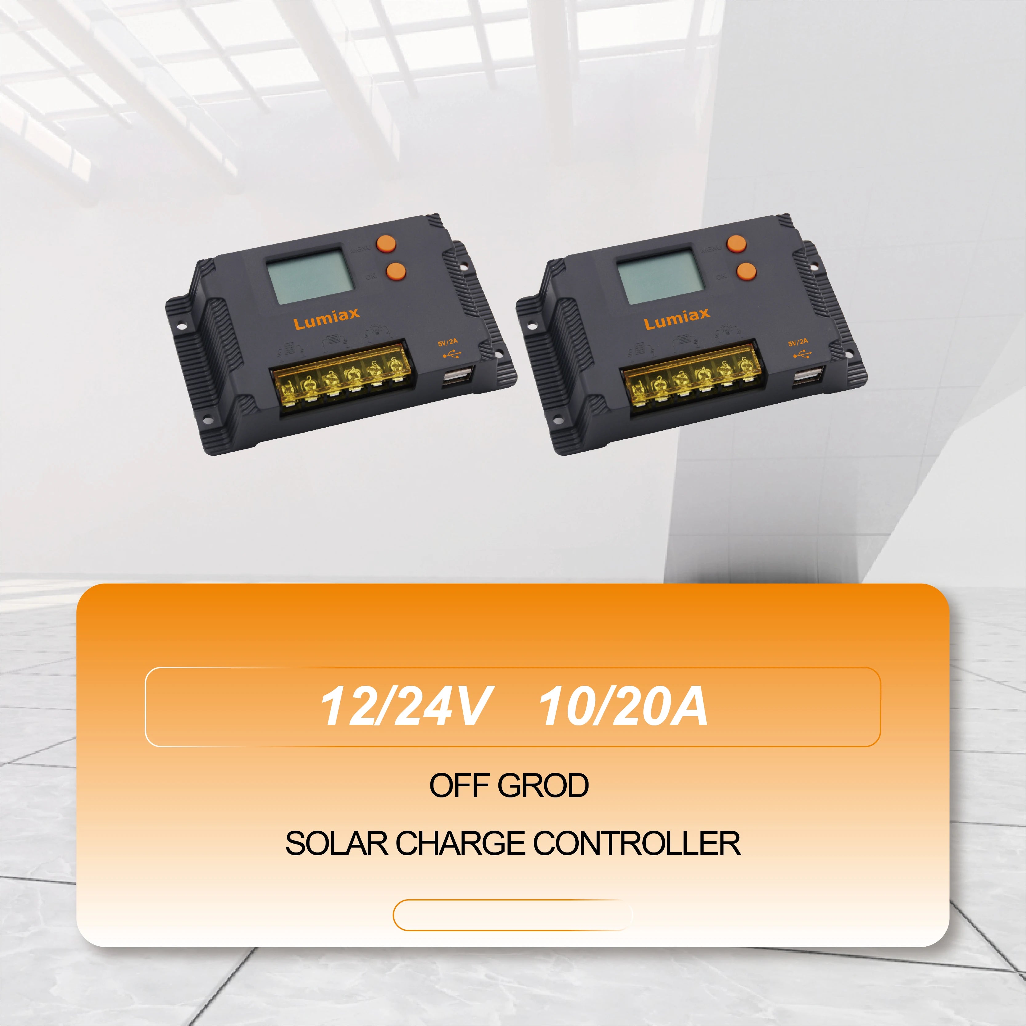 Lumiax Best 12V 24V 10A 20A Solar Panel USB PWM Controller with LCD Display for Solar Charge Management