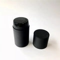 High End Thick Plastic Wall 80ml 180ml Empty Matt Black Talc Shaker Bottle Holes Sifter Customizable Shampoo Facial Cleanser
