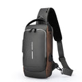 Unisex High Capacity Anti-Theft Messenger Bag Customizable Logo Zipper Closure USB Charging PU Material Polyester Office Travel