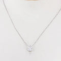 14 Karat Gold Sparkling Radiant Cut Necklace with 6x8 mm Moissanite Necklace