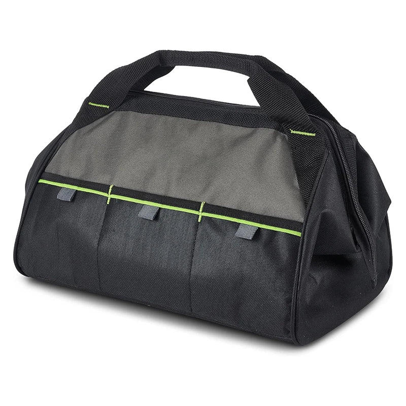 Large Capacity Tool Bag with Handle Design Portable Wide Mouth Tool Kit Bag Heavy Duty Tool Storage Bag