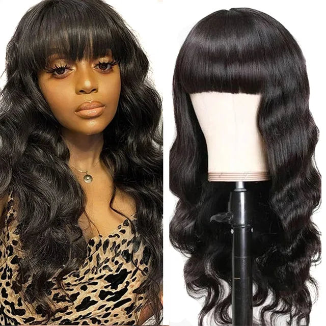 Long Size Glueless None Lace Ready to Ship Blonde Remy Human Hair Kinky Curly Bob Wig With Bang for Black Women