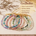 Go2BoHo New Ladies Bracelet Bohemian Style Beaded With Semi-Precious Semi-Precious Balls Fresh Natural Niche Beads