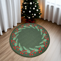 Large Non-Slip Red Fruit Carpet Christmas Polyester Home Rug for Living Room Bedroom Bathroom Entrance Happy Holiday Mats
