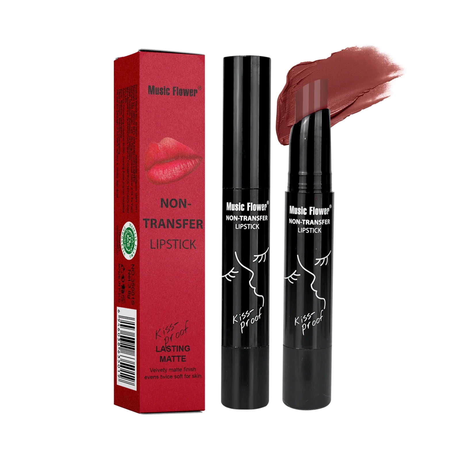 Hot Sale Music Flower 12 Colors Non-transfer Velvet Matte Texture Lipstick Long Lasting Not Heavy Lip Gloss