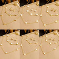 Women's 18K Gold-Plated Stainless Steel Jewelry Set Heart-Shape White Shell Flower Necklace Bracelet for Wedding Engagement