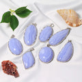 Hot Sales High Quality Natural Blue Lace Agate Pendant Healing Stone Crystal Pendant for Crystal Gift