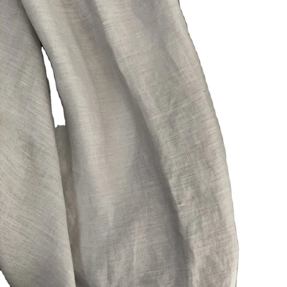 Custom French Plain Dyed Woven Pure Linen Fabric Cash Commodity Wholesale for Fashion Clothes Density 48*55 Yarn 17*21 Weight130