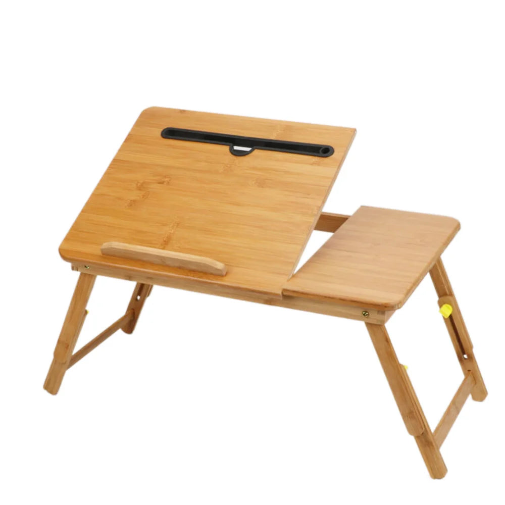 Mesa Plegable Bamboo Foldable Laptop Table Desk Adjustable Bed Tray Wooden Folding Laptop Table for Bed