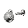 925 Sterling Silver Glitter Plunger Clasps for Jewelry Making Supplies Cubic ia Micro Pave Jewelry Clasps Components