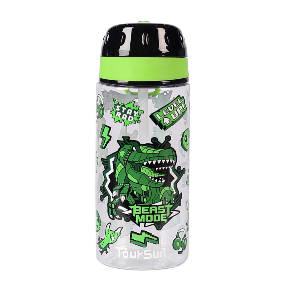 Factory  Tritan Water Bottle  with Straw Outdoor Drinking School Kids Plastic Cute Cartoon Children Kids Water Bottle