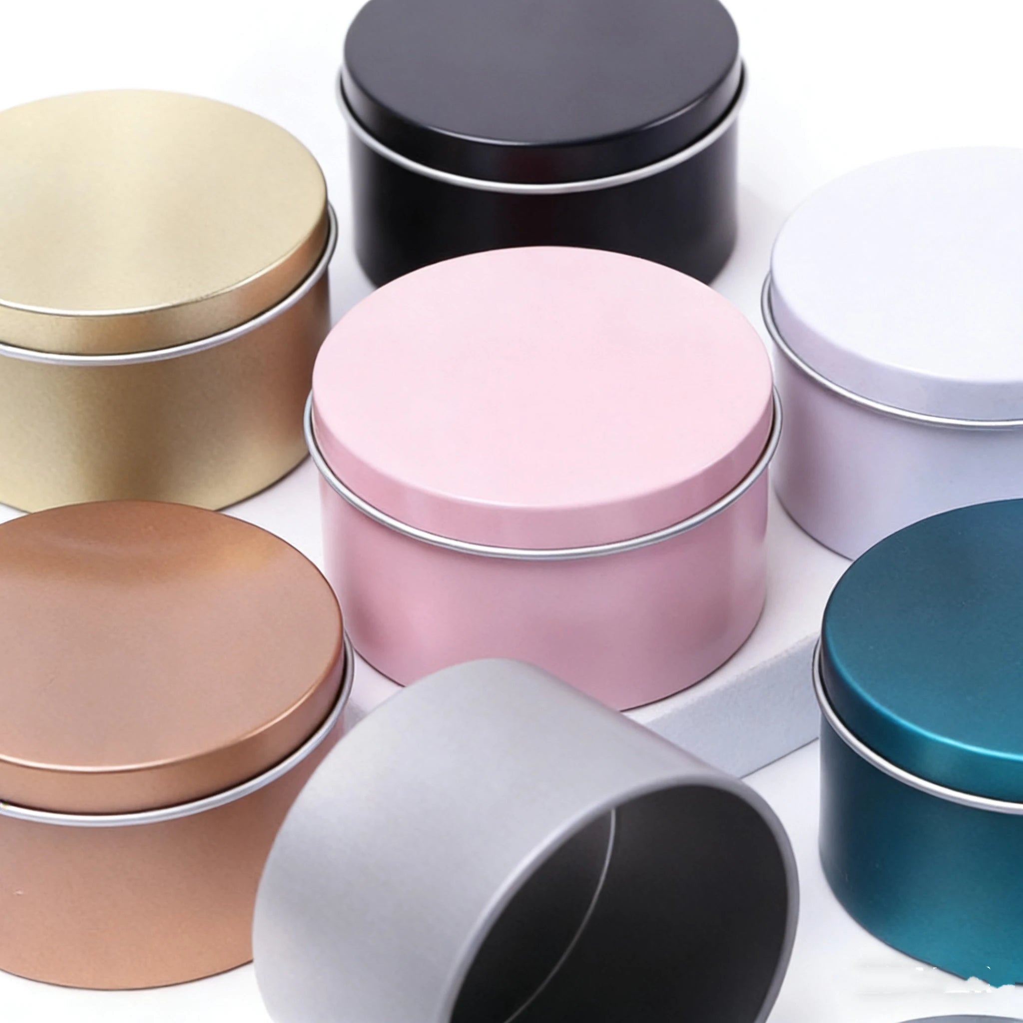 Luxury Metal Cookie Cake Tea Gift Containers Packaging Canister Tins Box Jars With Window Lid