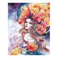 Ever Moment Diamond Painting Girl Flower Full Square Drill Diamond Embroidery Art Handmade Home Living Room Decoration ASF2108
