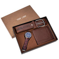 Company Events Christmas Travel Wedding Souvenirs Leather Wallets Watch Belts Three-piece Men's Business Promotional Gifts Sets