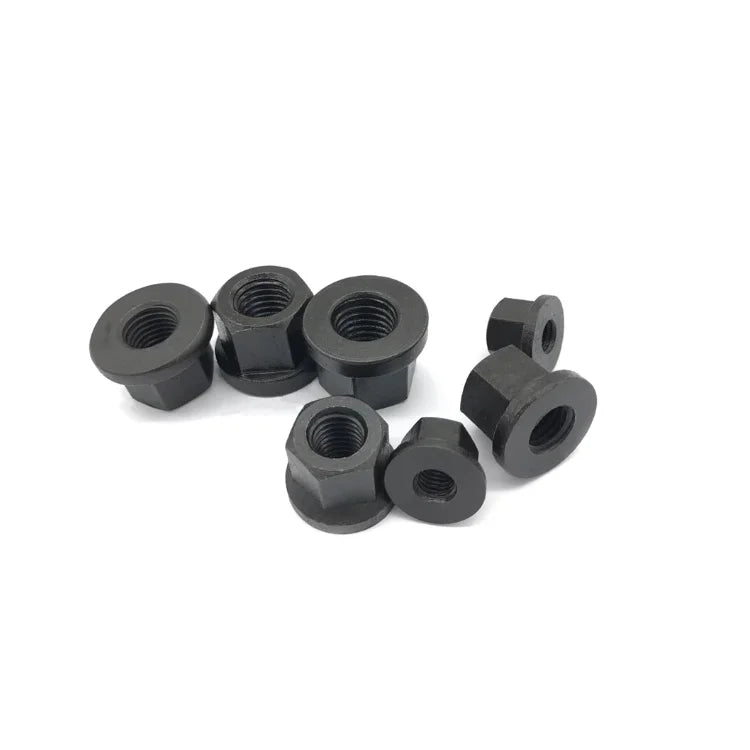 DIN 6331 Metric Black Oxide Carbon Steel Hex Flange Nut M6-48 Grade 4.8/Class 4 DH Brand Heavy Duty