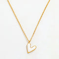 Joolim Dainty Chain Dainty Heart White Enamel Pendant Necklace Stainless Steel Necklace Jewelry Wholesale