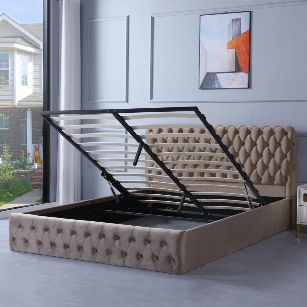 Wholesale Bedroom Furniture Leather Kids Bed Frame Metal Factory Double Queen Upholstered Beds