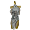 Sexy Bling Sequin Night Club Prom Mini Dress Tassel Show Exotic Dancer Festival Outfit Women Halter Backless Cut Out Party Dress
