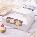 XJH 12 Cavities White Cupcakes Pastry Box Packaging With PET Window Boxes for Cupcake and Bakery Packaging Mini Cupcake Box