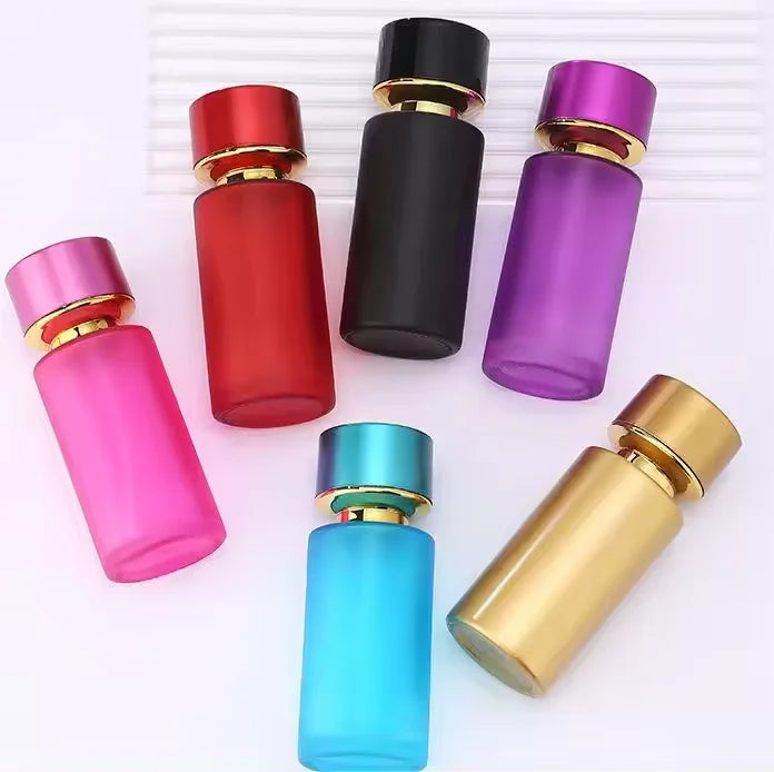 Custom Luxury 50ml Cylinder Parfum Packaging Empty Bottle Screw Neck Colorful Perfume Glass Bottle