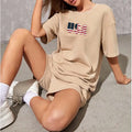 F230249 Unisex Custom Summer Outfit Two-Piece Jogger Tracksuits Set Embroidered Tops Bottom Shorts Plain Color Short Sleeve