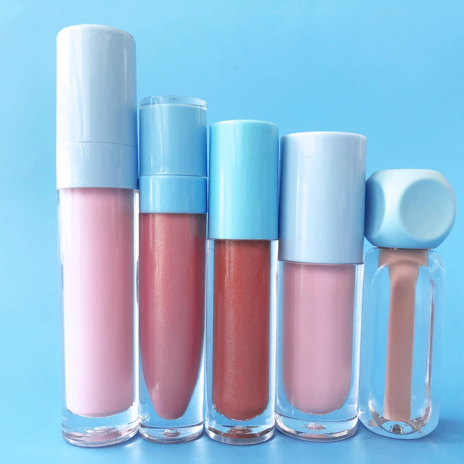 Vegan Cruelty Free Makeup Oem Waterproof Lip Gloss with Blue Lip Gloss Tubes Custom Label