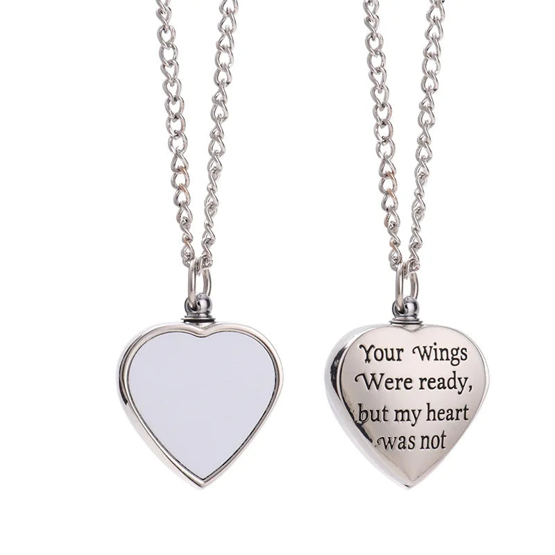 Sublimation Cremation Necklace Memorial Ashes Keepsake/urn Necklace With Filling Tool