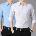 Men's Long-sleeved Business Formal Wear Ironing Suit Professional Wedding Best Man Wear Spring and Autumn Thin Plus-size Shirt