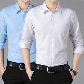 Men's Long-sleeved Business Formal Wear Ironing Suit Professional Wedding Best Man Wear Spring and Autumn Thin Plus-size Shirt
