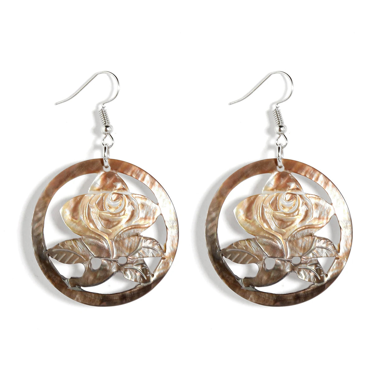 Vinstyle Fashion Women Earrings Flower Shape Mother of Pearls Earrings Natural Shell Earrings for Hawaiian