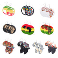 Personality Jewelry Handmade African Map Earrings Style