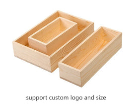 Hot Selling Rich Size Custom Logo Design Natural Pinewood Eco-friendly Wood Box for Desktop