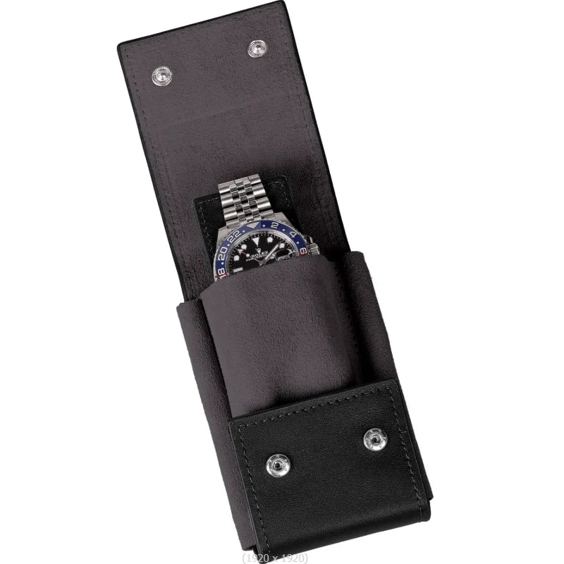 Custom PU Leather Watch Pouch Portable Travel Watch Cases Double Watch Holder Organizer