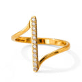 New Arrival Women Jewelry Zirconia Z Shape Bar Ring Delicate Geometric Finger Ring for Women
