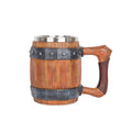 New Product Large Capacity Stainless Steel Cup Creative Wooden Barrel Design Personalized Wood for Party Use