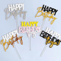 Acrylic Happy Birthday Cake Topper Double Layer Multi-Color for Party Decorations and Cake Accessories