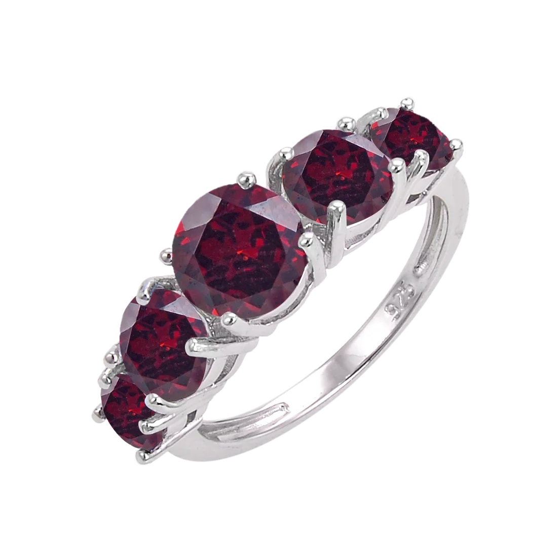 Abiding Fashion Custom Garnet Gemstone Jewelry Rings for Women 925 Sterling Silver Rings Display Bridal Jewelry