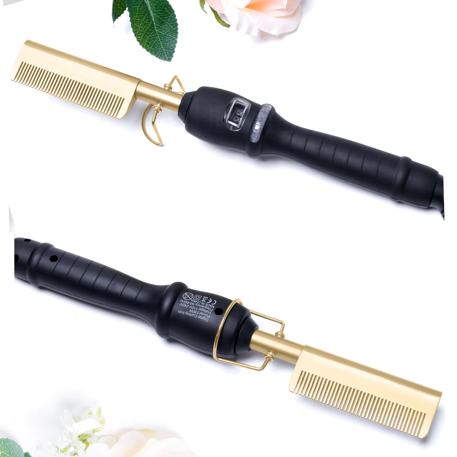 Hair Straightener Hot Comb Hair Straightener Brush Smoothing Hot Heating Comb Pressing Hair Straight Curling Iron Electric Comb