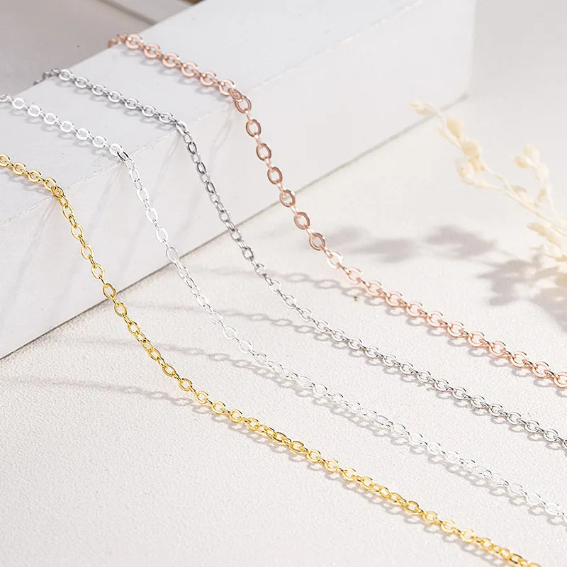 WHOLESALE BULK PRICE 18 Inch S 925 Sterling Silver Cross Chain Choker Necklacerose Goldgold DIY Accessories MegaBDM