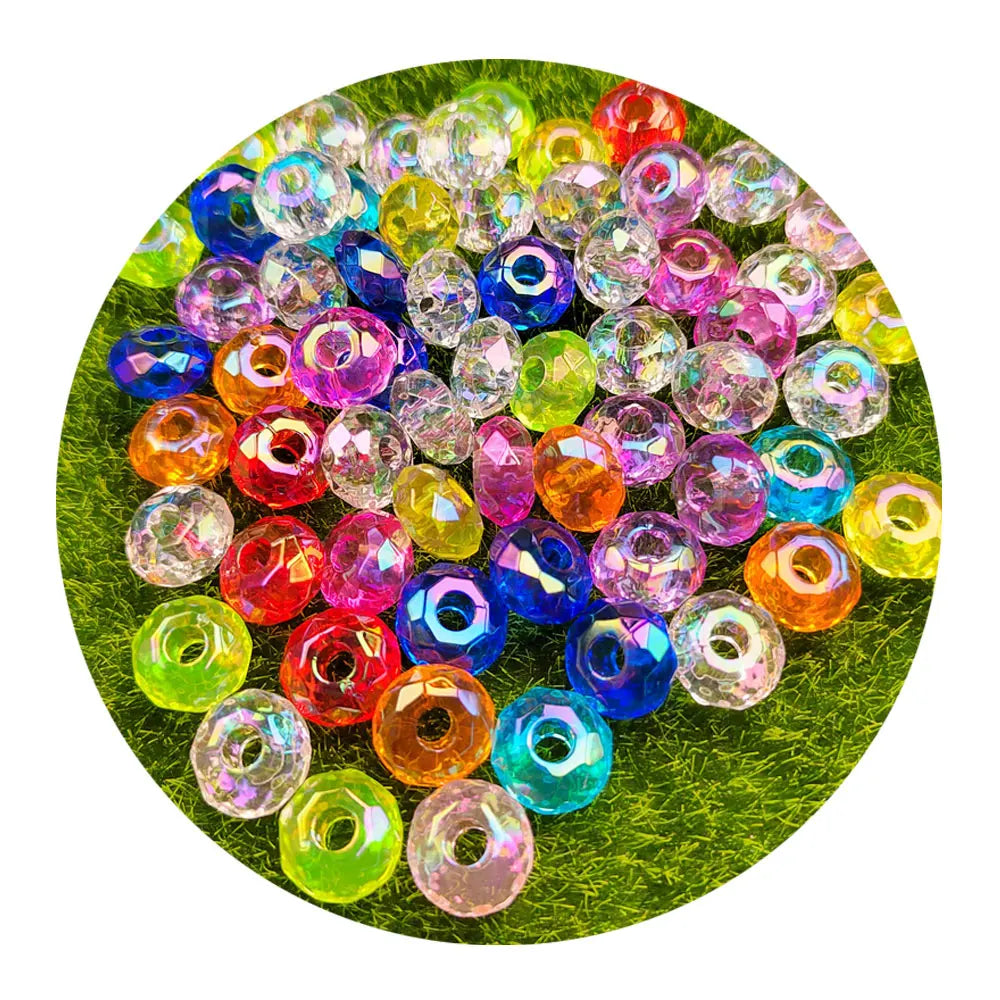 Wholesale 100Pcs/Lot 14MM Candy Colors Flat Disc Loose Beads Round Acrylic Spacer Beads for Bracelet Necklace Jewelry DIY Making
